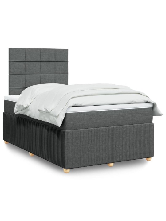 Box spring postel s matrací tmavě šedá 120x200 cm textil