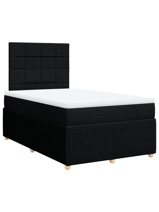 Box spring postel s matrací černá 120x200 cm textil