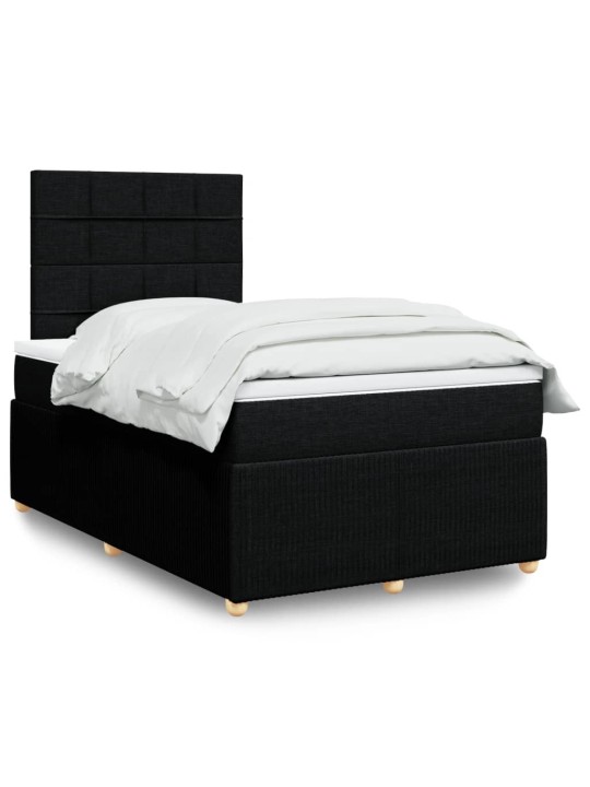 Box spring postel s matrací černá 120x200 cm textil