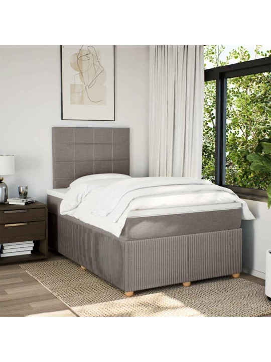 Box spring postel s matrací taupe 120x200 cm textil