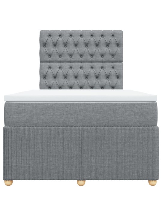Box spring postel s matrací světle šedá 120 x 200 cm textil