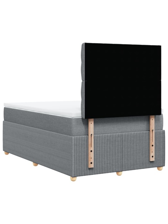 Box spring postel s matrací světle šedá 120 x 200 cm textil