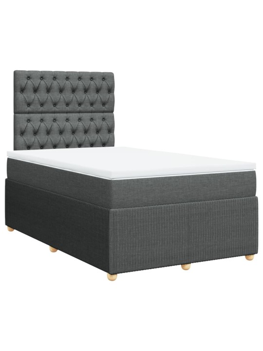 Box spring postel s matrací tmavě šedá 120x200 cm textil