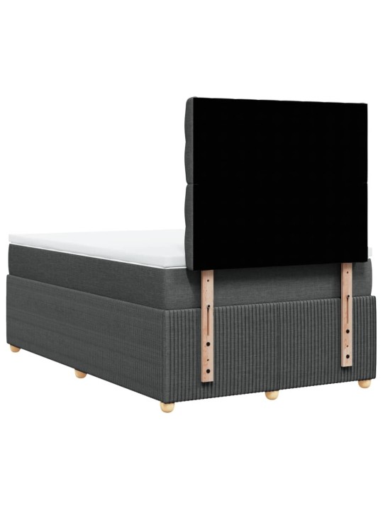 Box spring postel s matrací tmavě šedá 120x200 cm textil