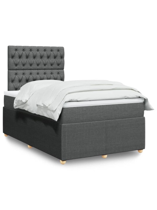 Box spring postel s matrací tmavě šedá 120x200 cm textil