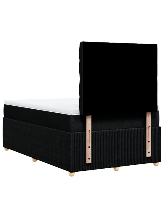Box spring postel s matrací černá 120x200 cm textil