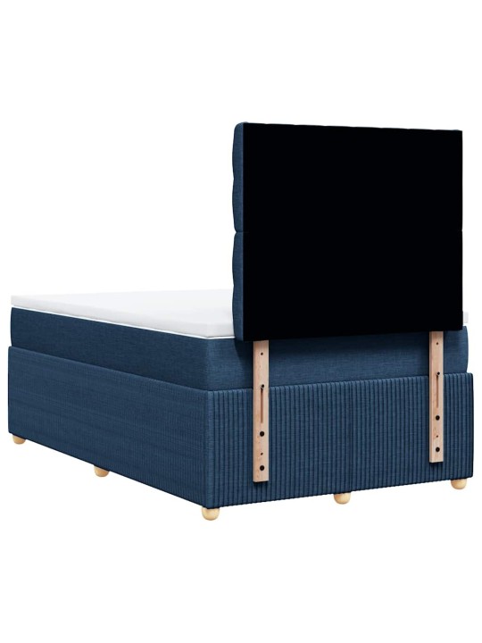 Box spring postel s matrací modrá 120x200 cm textil