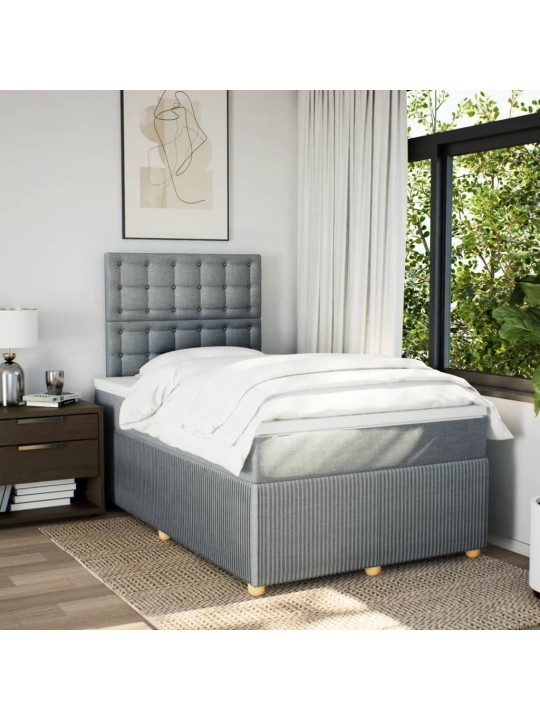 Box spring postel s matrací světle šedá 120 x 200 cm textil