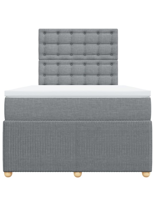 Box spring postel s matrací světle šedá 120 x 200 cm textil