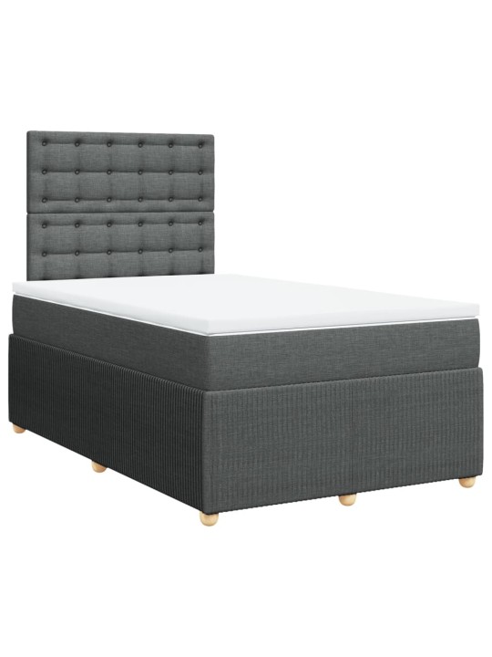 Box spring postel s matrací tmavě šedá 120x200 cm textil