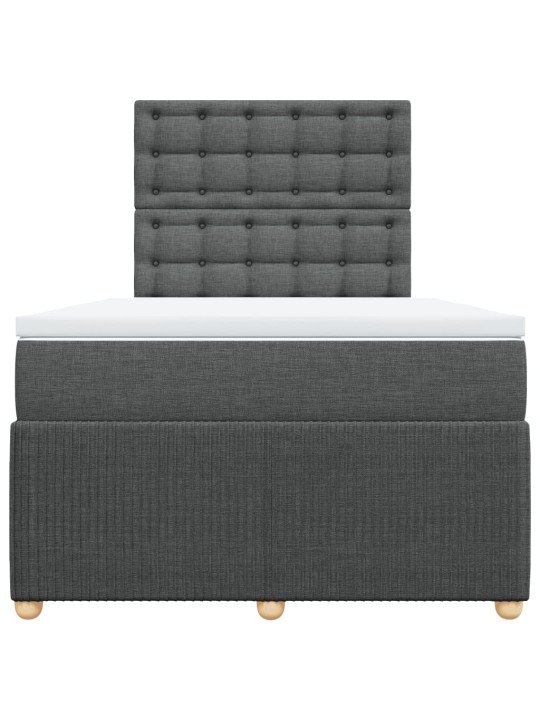 Box spring postel s matrací tmavě šedá 120x200 cm textil