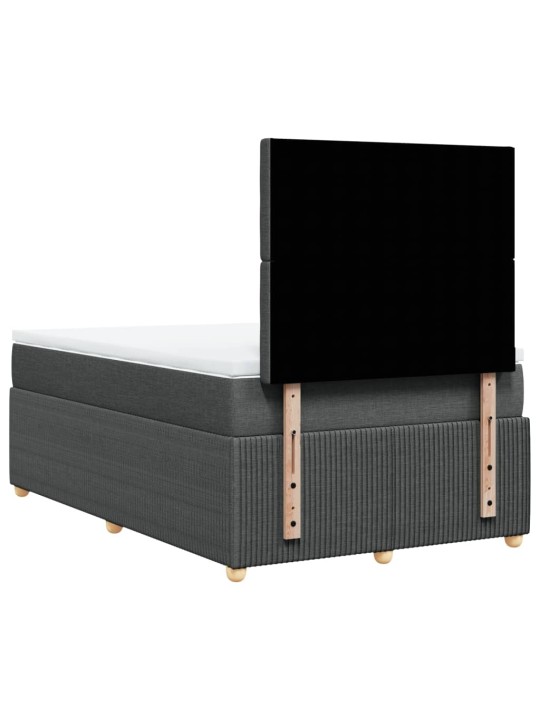Box spring postel s matrací tmavě šedá 120x200 cm textil