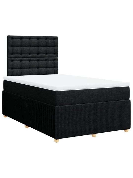 Box spring postel s matrací černá 120x200 cm textil