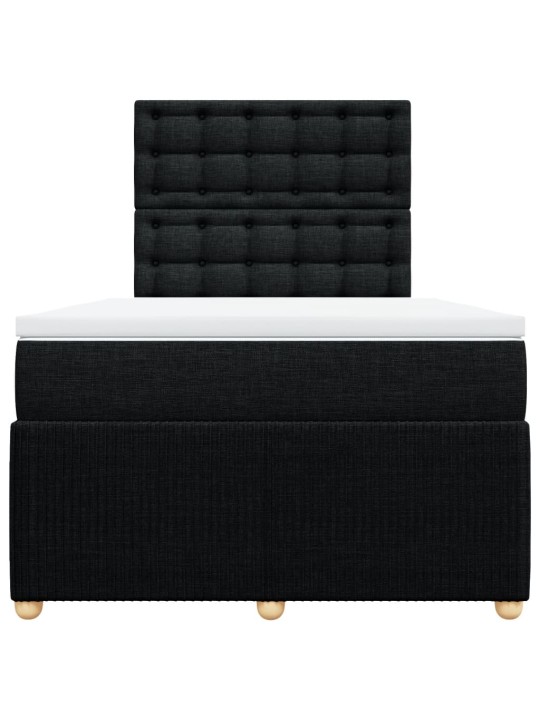 Box spring postel s matrací černá 120x200 cm textil