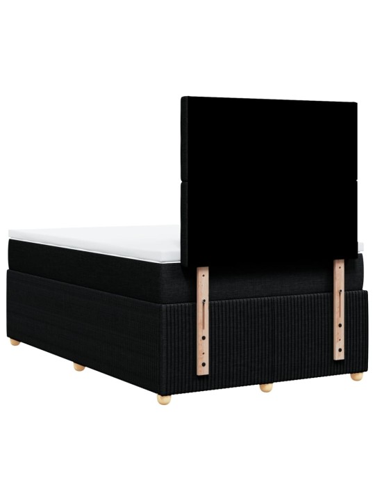 Box spring postel s matrací černá 120x200 cm textil
