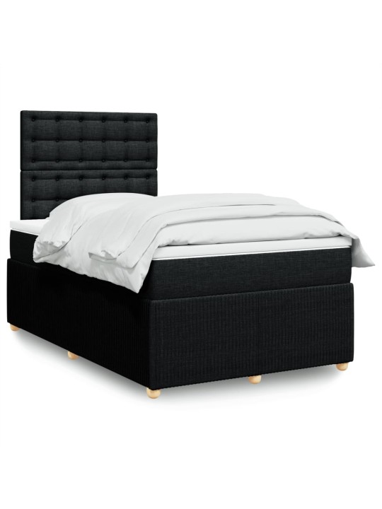 Box spring postel s matrací černá 120x200 cm textil