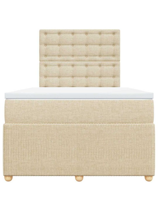 Box spring postel s matrací krémová 120x200 cm textil