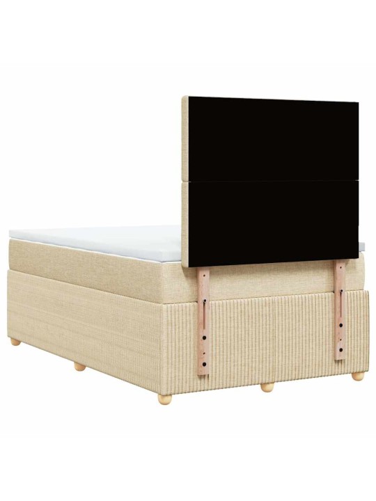 Box spring postel s matrací krémová 120x200 cm textil