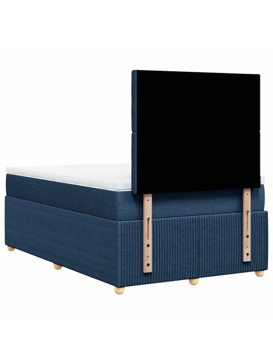 Box spring postel s matrací modrá 120x200 cm textil