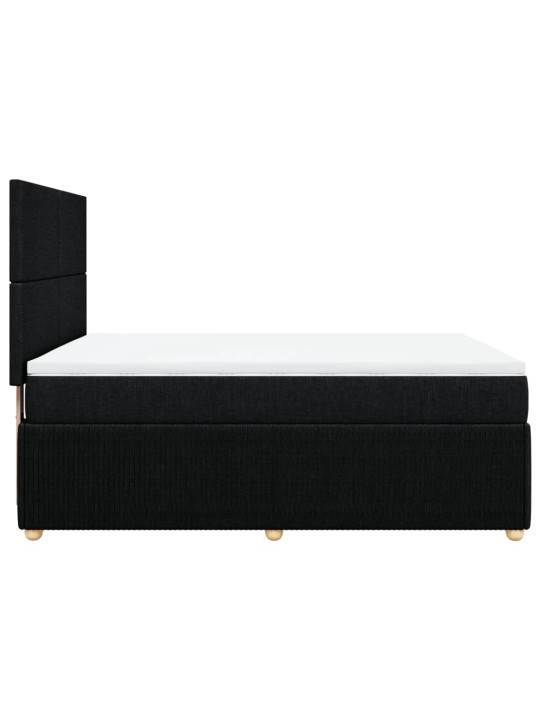 Box spring postel s matrací černá 140 x 190 cm textil