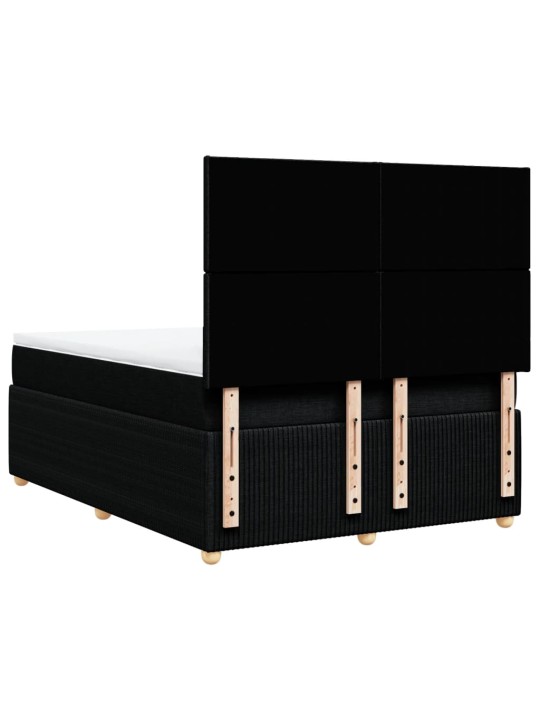 Box spring postel s matrací černá 140 x 190 cm textil