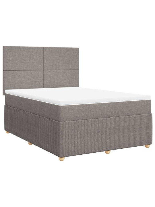 Box spring postel s matrací taupe 140x190 cm textil