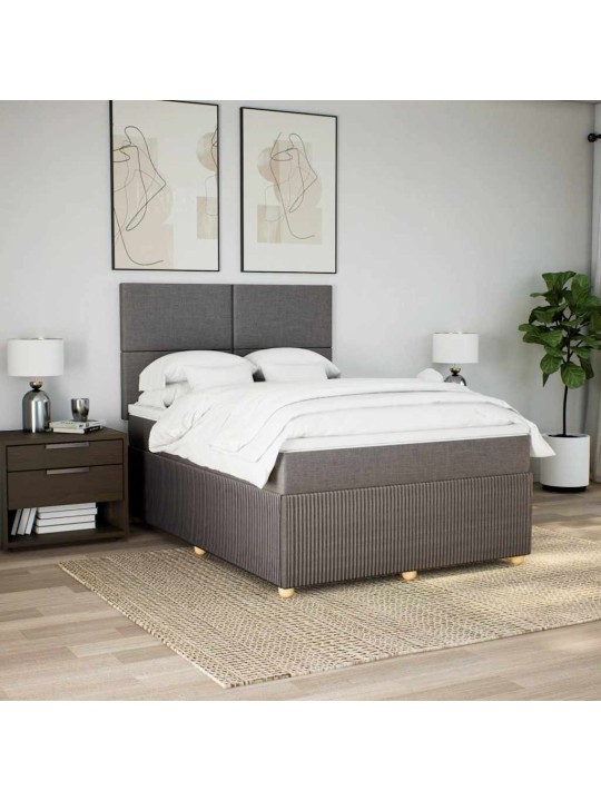 Box spring postel s matrací taupe 140x190 cm textil