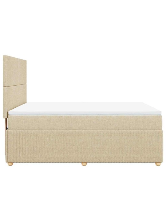 Box spring postel s matrací krémová 140x190 cm textil