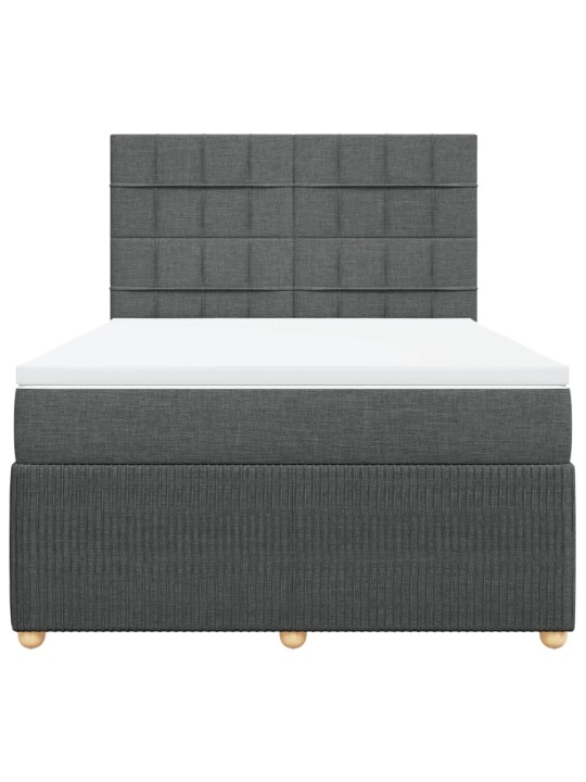 Box spring postel s matrací tmavě šedý 140 x 190 cm textil