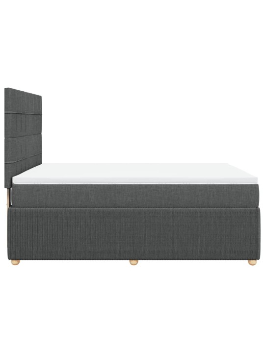 Box spring postel s matrací tmavě šedý 140 x 190 cm textil