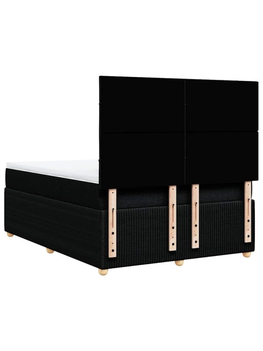 Box spring postel s matrací černá 140 x 190 cm textil