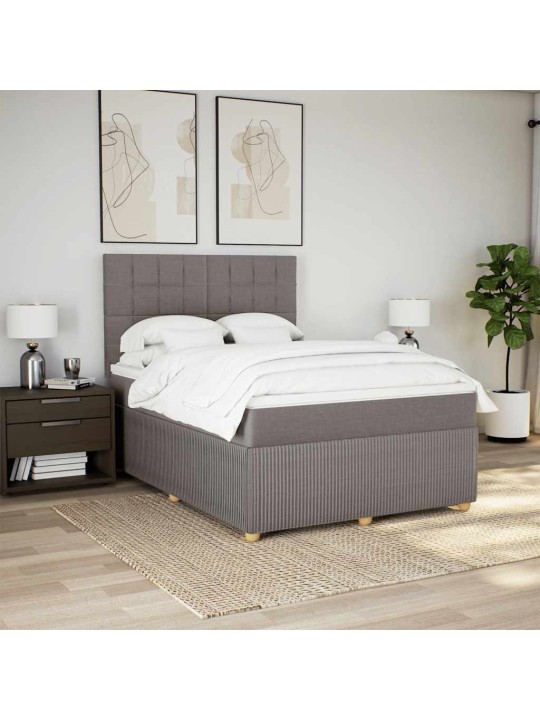 Box spring postel s matrací taupe 140x190 cm textil