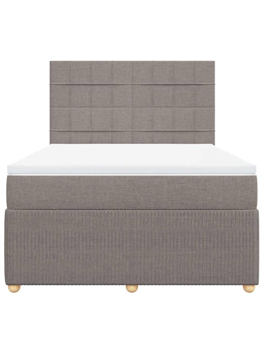 Box spring postel s matrací taupe 140x190 cm textil