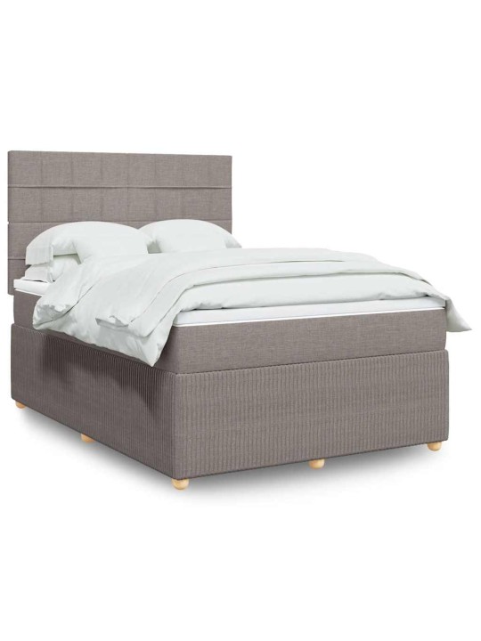 Box spring postel s matrací taupe 140x190 cm textil
