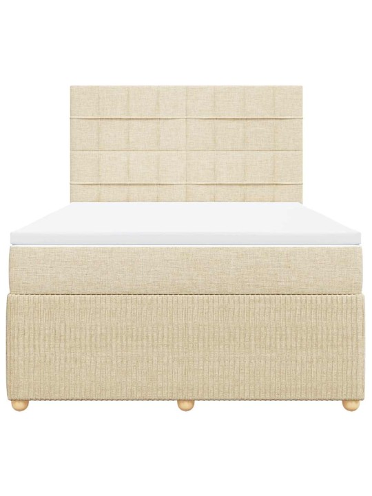 Box spring postel s matrací krémová 140x190 cm textil
