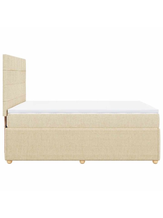 Box spring postel s matrací krémová 140x190 cm textil