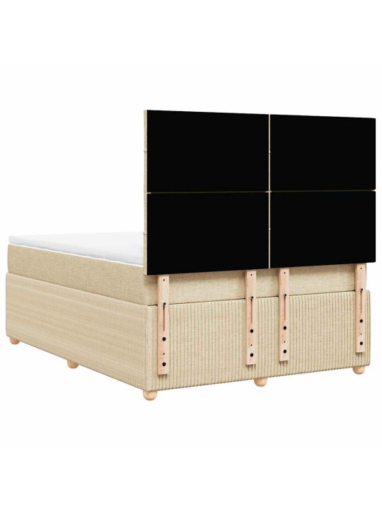 Box spring postel s matrací krémová 140x190 cm textil