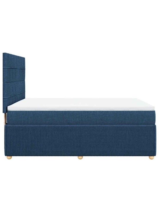 Box spring postel s matrací modrá 140x190 cm textil