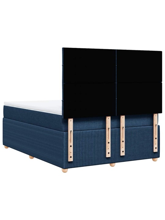 Box spring postel s matrací modrá 140x190 cm textil