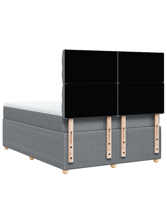 Box spring postel s matrací světle šedá 140 x 190 cm textil