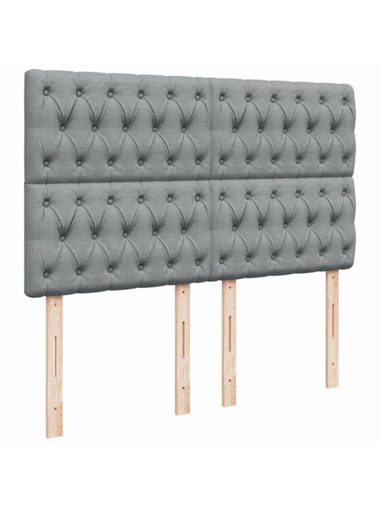 Box spring postel s matrací světle šedá 140 x 190 cm textil