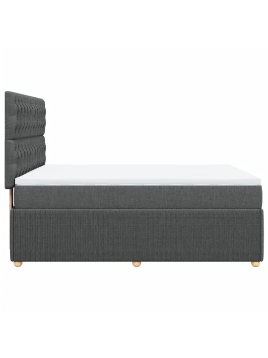 Box spring postel s matrací tmavě šedý 140 x 190 cm textil