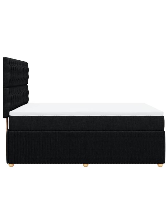 Box spring postel s matrací černá 140 x 190 cm textil