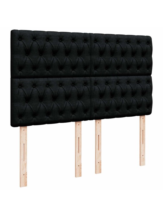 Box spring postel s matrací černá 140 x 190 cm textil