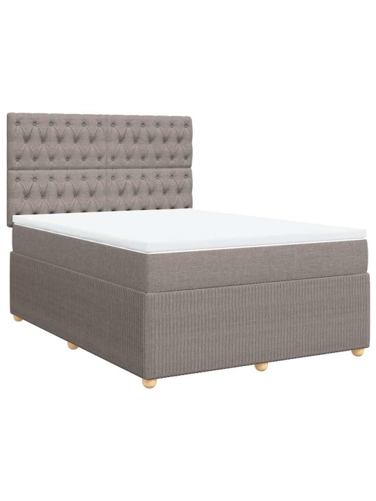 Box spring postel s matrací taupe 140x190 cm textil