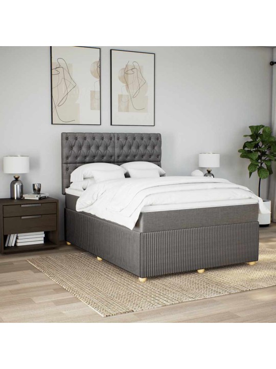 Box spring postel s matrací taupe 140x190 cm textil