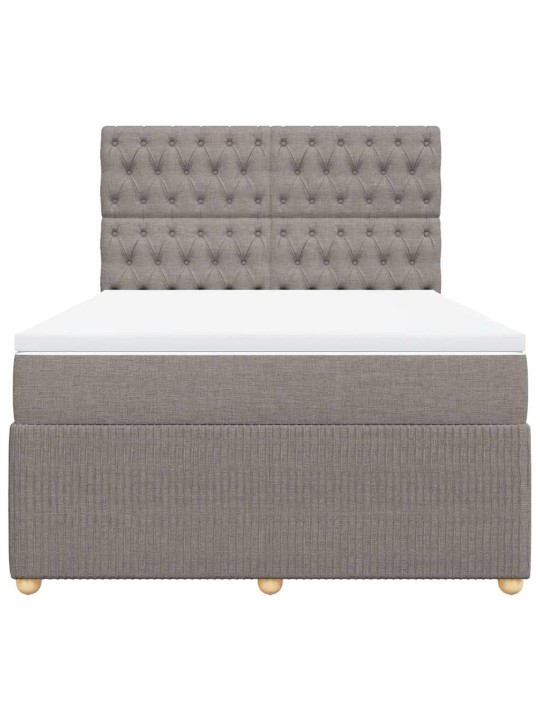 Box spring postel s matrací taupe 140x190 cm textil