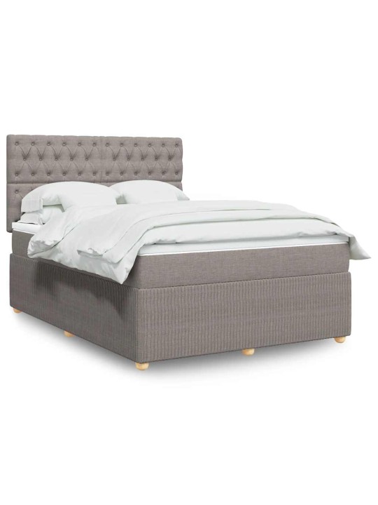 Box spring postel s matrací taupe 140x190 cm textil