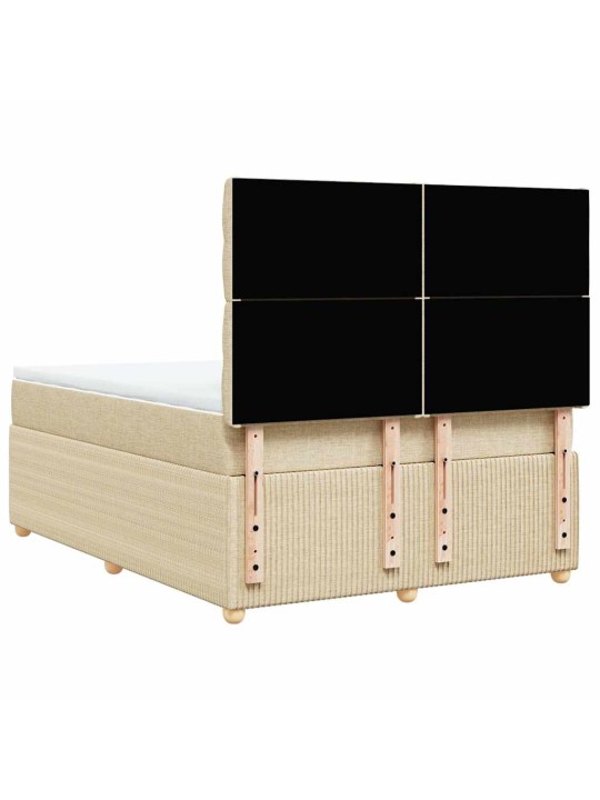 Box spring postel s matrací krémová 140x190 cm textil