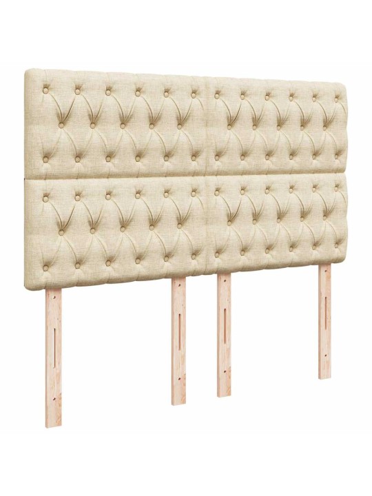 Box spring postel s matrací krémová 140x190 cm textil